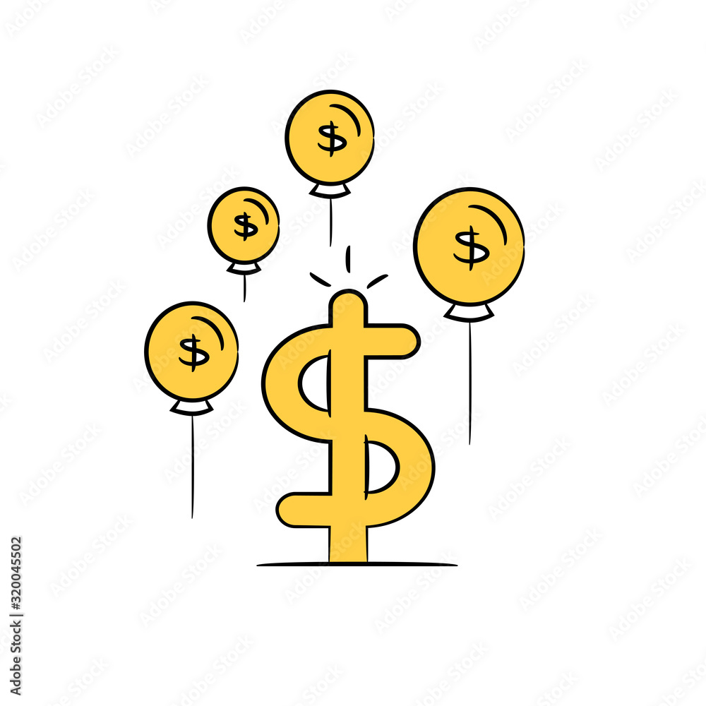 dollar sign and dollar balloon dollar sign and dollar balloon
