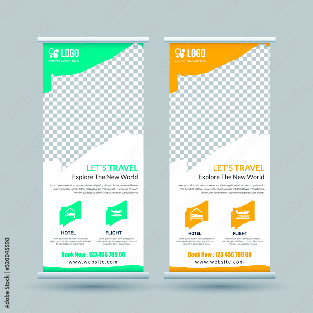 Tour and travel roll up banner template Tour and travel roll up banner template