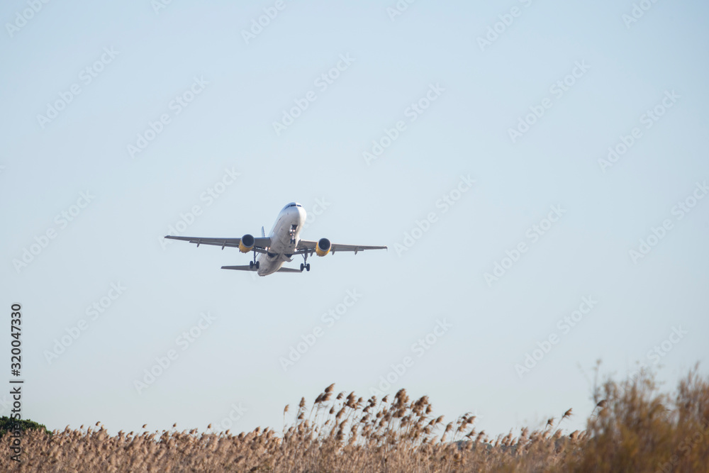Plane taking off from the airport. Plane taking off from the airport.