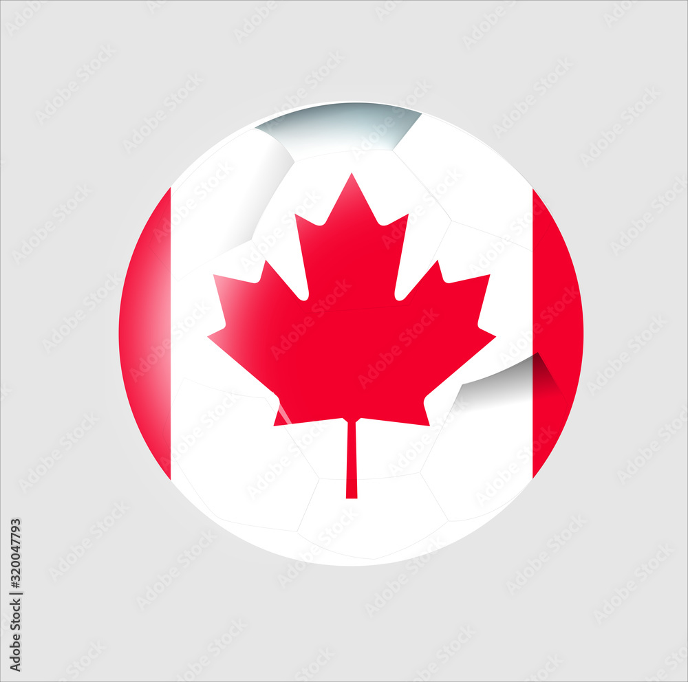Canadian flag ball icon with a white background Canadian flag ball icon with a white background