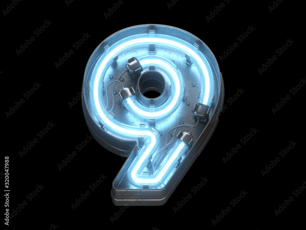Metal neon font Metal neon font