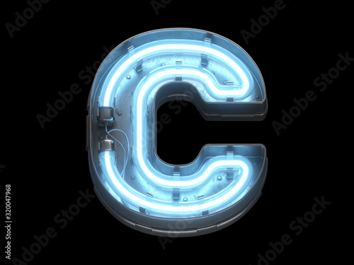 Metal neon font