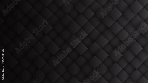 3D Rhombus Blocks Grid Pattern Conceptual Technology Dark Background. Three Dimensional Science Tech Tetragonal Structure Minimalist Black Abstract Wallpaper Ultra High Definition. Blank Backdrop