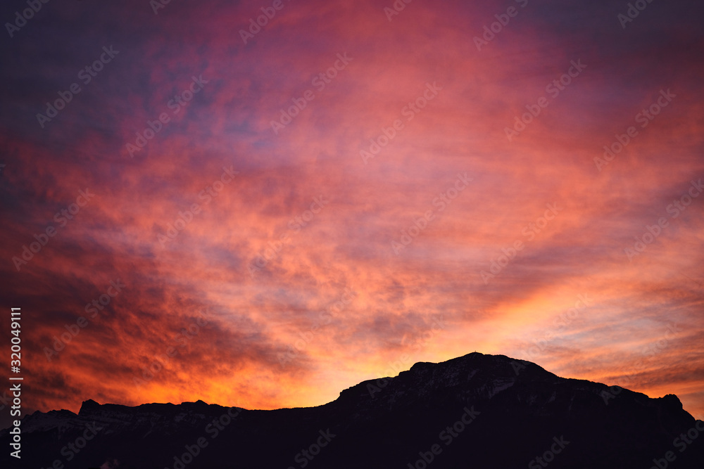 sunset in the mountains