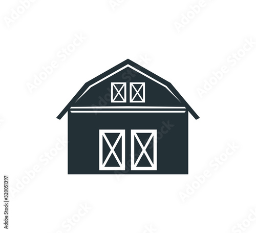 backyard barn farm house storage hangar vector logo design
