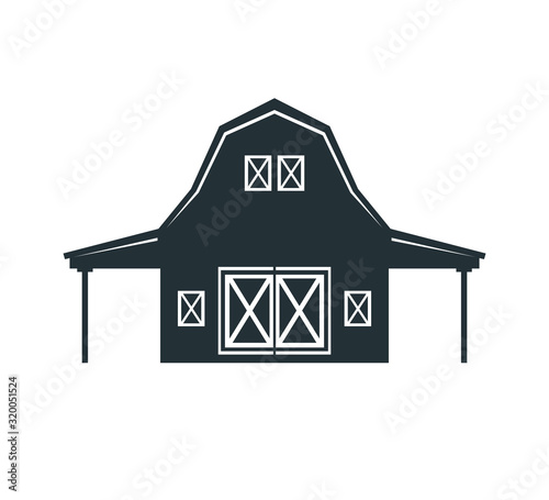 backyard barn farm house storage hangar vector logo design