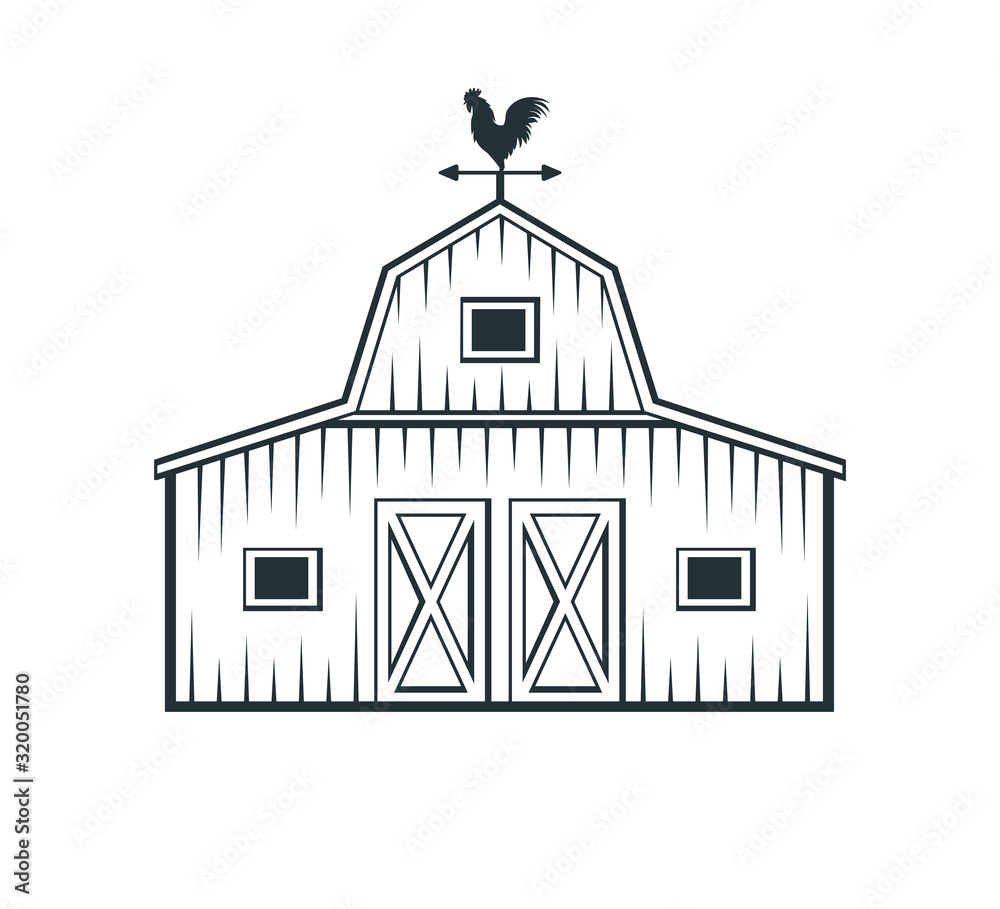 backyard barn farm house storage hangar vector logo design