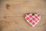 heart shaped gingerbread on a wooden table