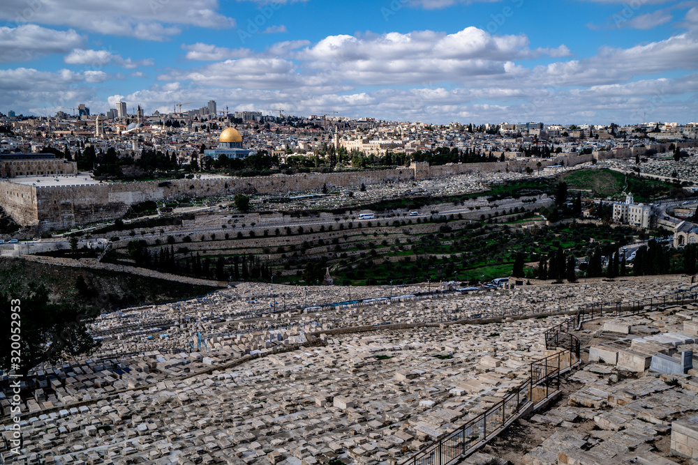 Panorama of Jerusalem, Jewish Cemetery, Israel