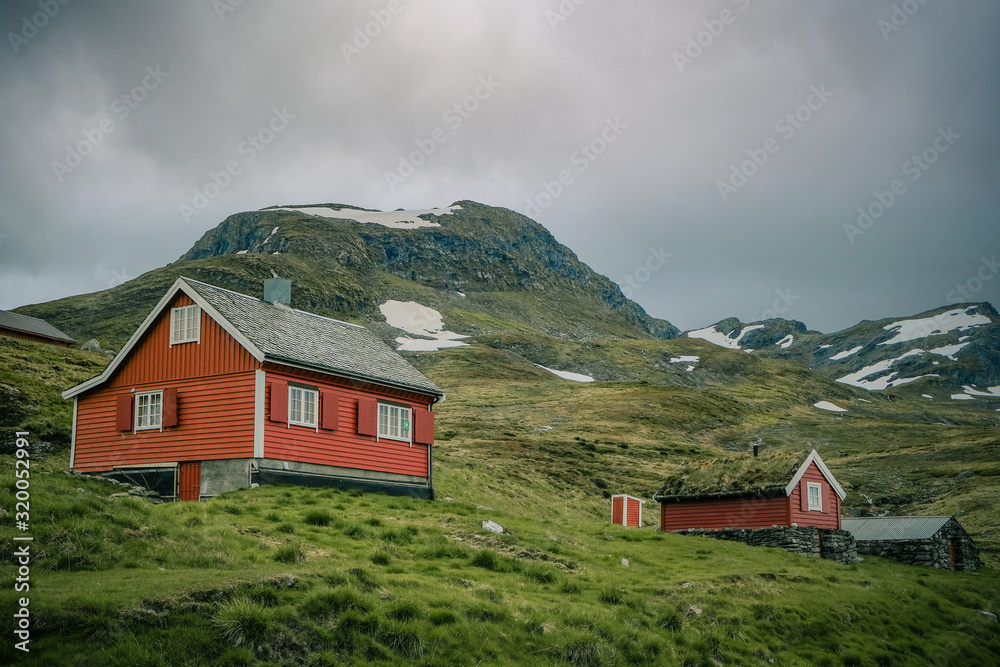 houses in the mountains of Norway