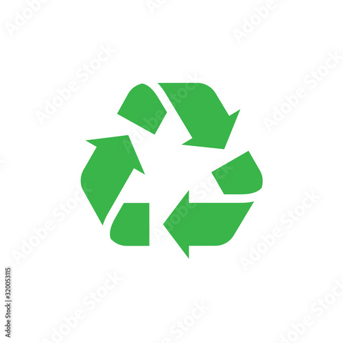 Green Recycle sign isolated vector