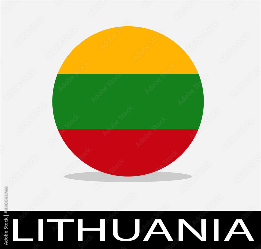 Lithuanian country flag icon with white background