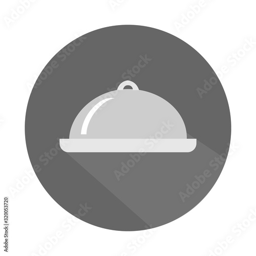 tray in flat design on a brown background