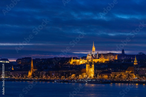 Matthias church in center of Budapest during the night