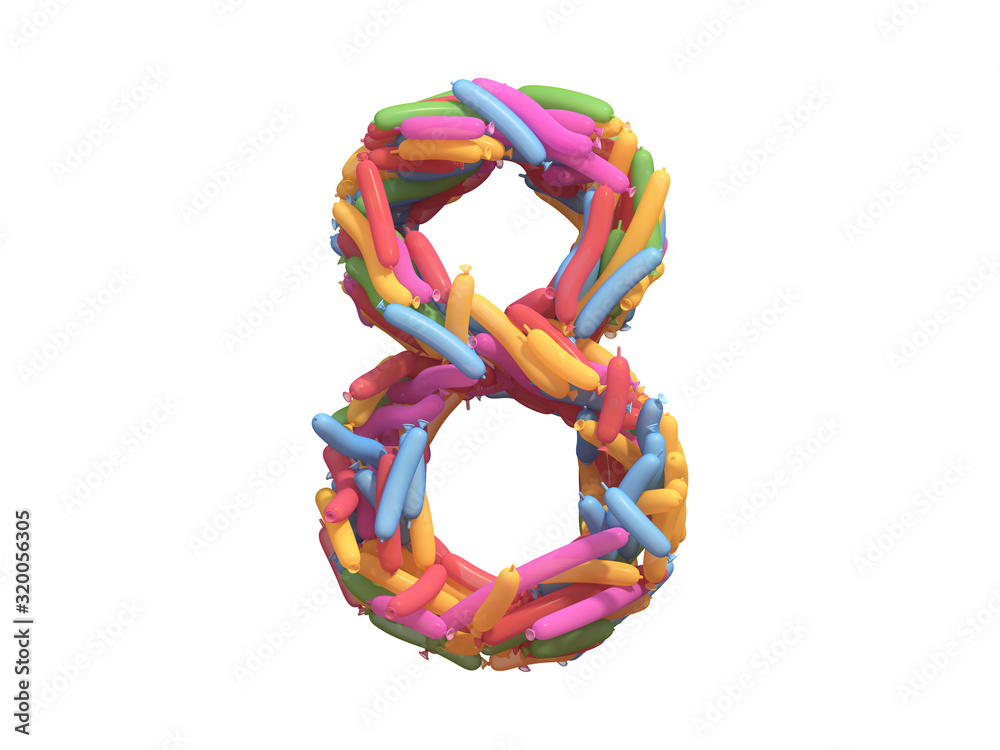 Multicolored balloon font. Multicolored balloon font.