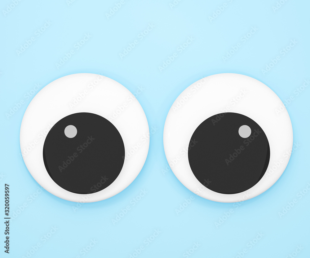 Cute googly eyes funny Isolated on blue pastel background , crazy kawaii  eyes minimal idea creative concept & business ,banner, poster, cover, logo  design template element. Stock Photo | Adobe Stock