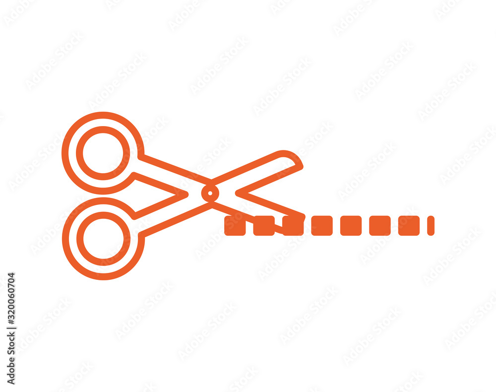 scissors cutting lines isolated icon scissors cutting lines isolated icon