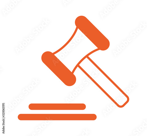 hammer wooden justice isolated icon