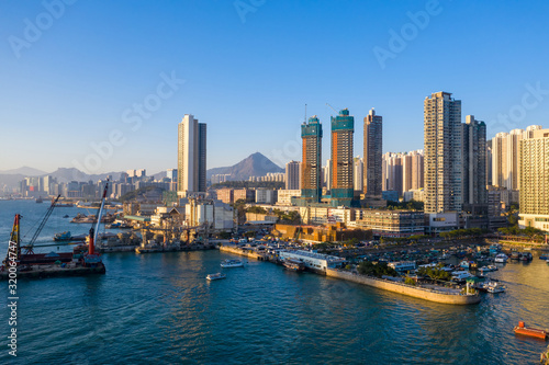 Aerial view Lei Yue Mun of Hong Kong © Earnest Tse
