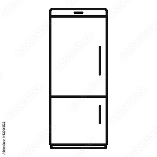 Fridge icon. Outline fridge vector icon for web design isolated on white background