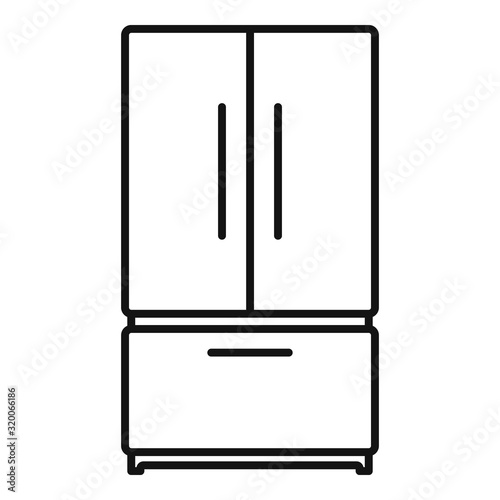 Two door fridge icon. Outline two door fridge vector icon for web design isolated on white background