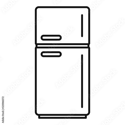 Food fridge icon. Outline food fridge vector icon for web design isolated on white background