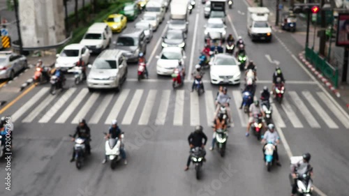 Wallpaper Mural Blur video of The traffic road of Bangkok in Thailand. Torontodigital.ca