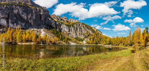 Lake Federa in Autumn, Dolomites (IT)