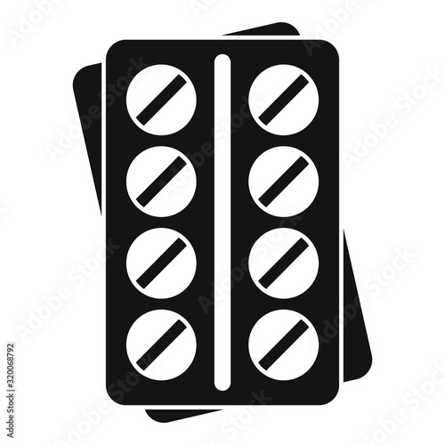 Pills pack icon. Simple illustration of pills pack vector icon for web design isolated on white background