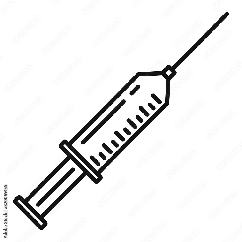 Syringe icon. Outline syringe vector icon for web design isolated on white background Syringe icon. Outline syringe vector icon for web design isolated on white background