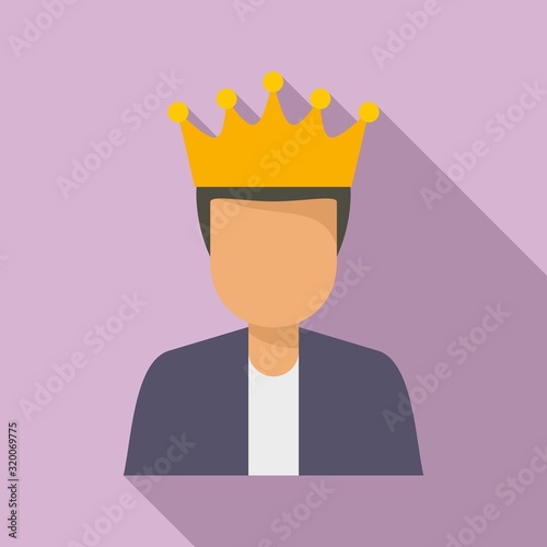 King loyalty program icon. Flat illustration of king loyalty program vector icon for web design