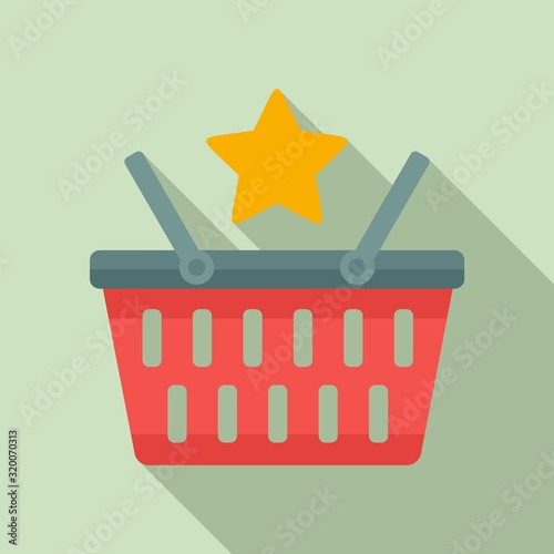Loyalty shop basket icon. Flat illustration of loyalty shop basket vector icon for web design