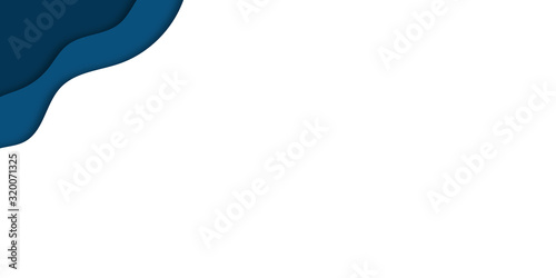 Blue papercut abstract presentation background design.