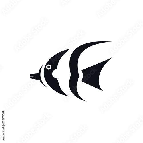 Draw a line of fish icons. Creative vector illustration of a fish club or fish shop