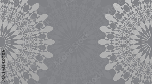 Background template with mandala pattern on gray wall