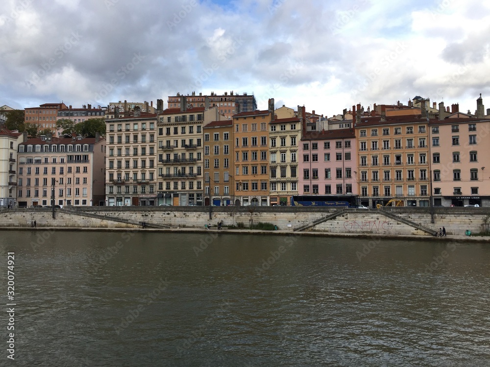 The quays of the Saône river in Lyon, France