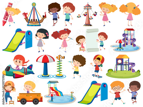 Large set of isolated objects of many children