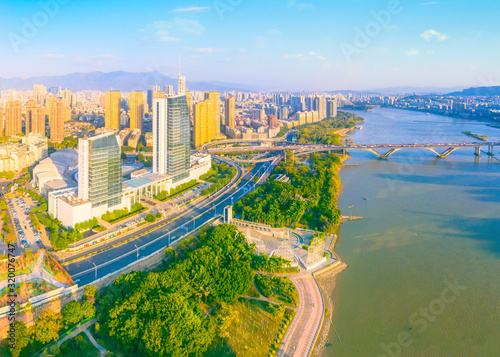 city scenery on the North Bank of Min River, Fuzhou City, Fujian Province, China © Weiming