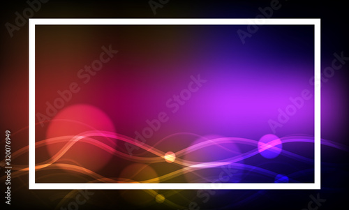 Frame template design with colorful lights