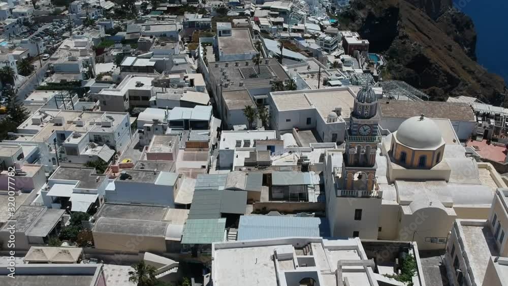 Aerial view on the island Santorini at summer sunny weather, Greece Aerial view on the island Santorini at summer sunny weather, Greece