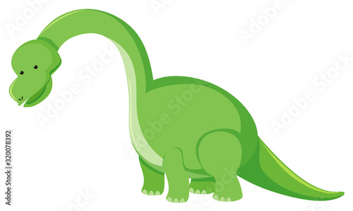 Single picture of brachiosaurus in green