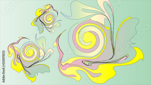 Spilled paint. Whirlwind of colors. Background for advertising booklets.