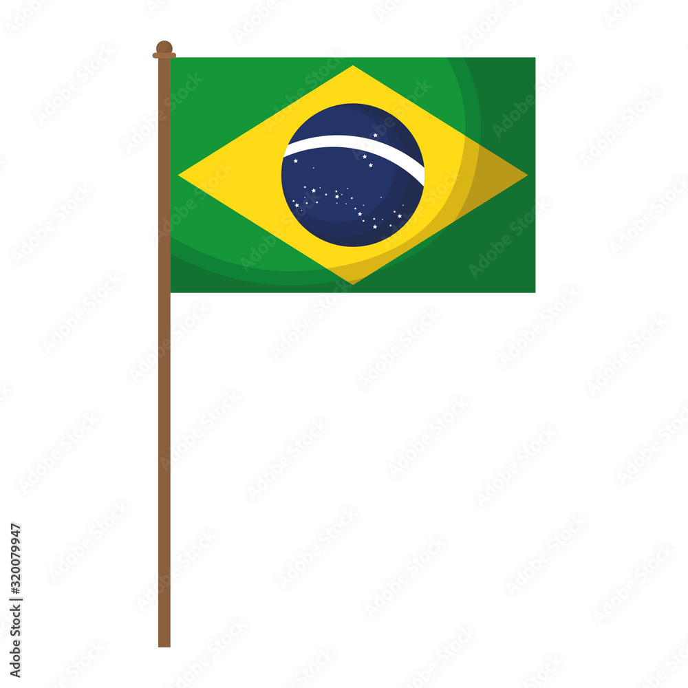 brazilian country flag isolated icon