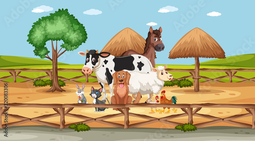 Scene with wild animals in the zoo at day time