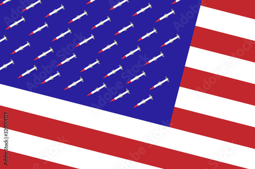 us weapon concept. nuclear missile Weapons of the united states Used to invade foreign countries ,Vector illustration flat design