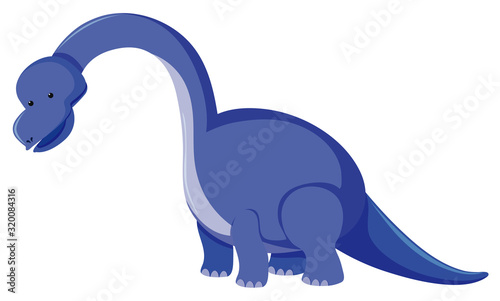 Single picture of brachiosaurus in blue color