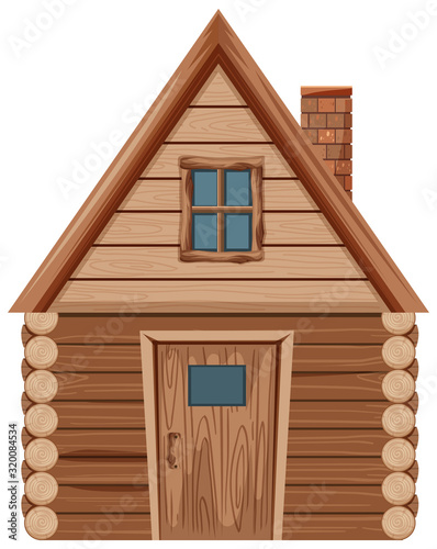 Wooden house with one window and one door