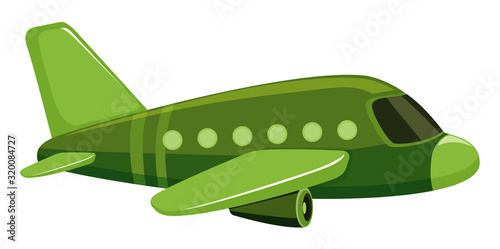 Single picture of green jet plane