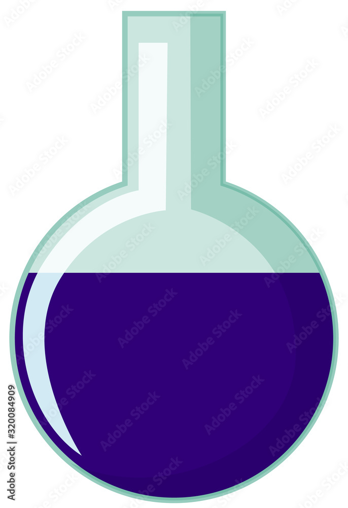 Flask with blue chemical inside Flask with blue chemical inside