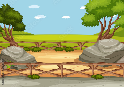 Scene with wild animals in the zoo at day time